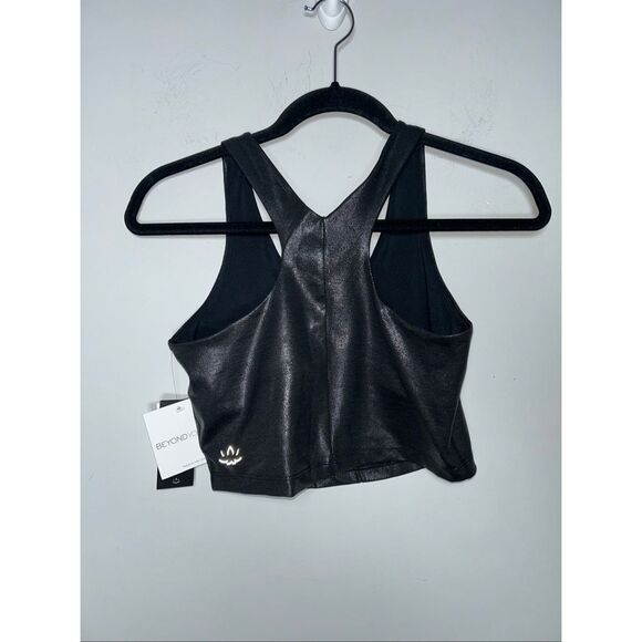 Beyond Yoga metallic holographic crop tank top / sports bra size medium - Picture 2 of 3
